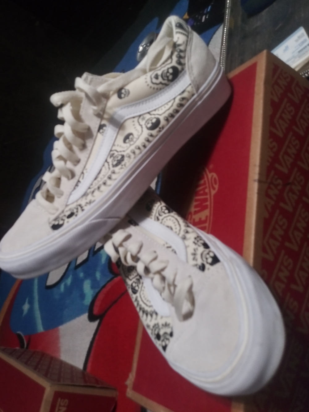 Vans Women’s Cream Paisley Old Skool Low-Top Sneakers